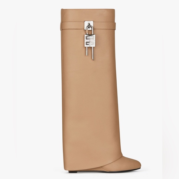Givenchy Women's Tan Leather Shark Boots - Picture 1 of 9